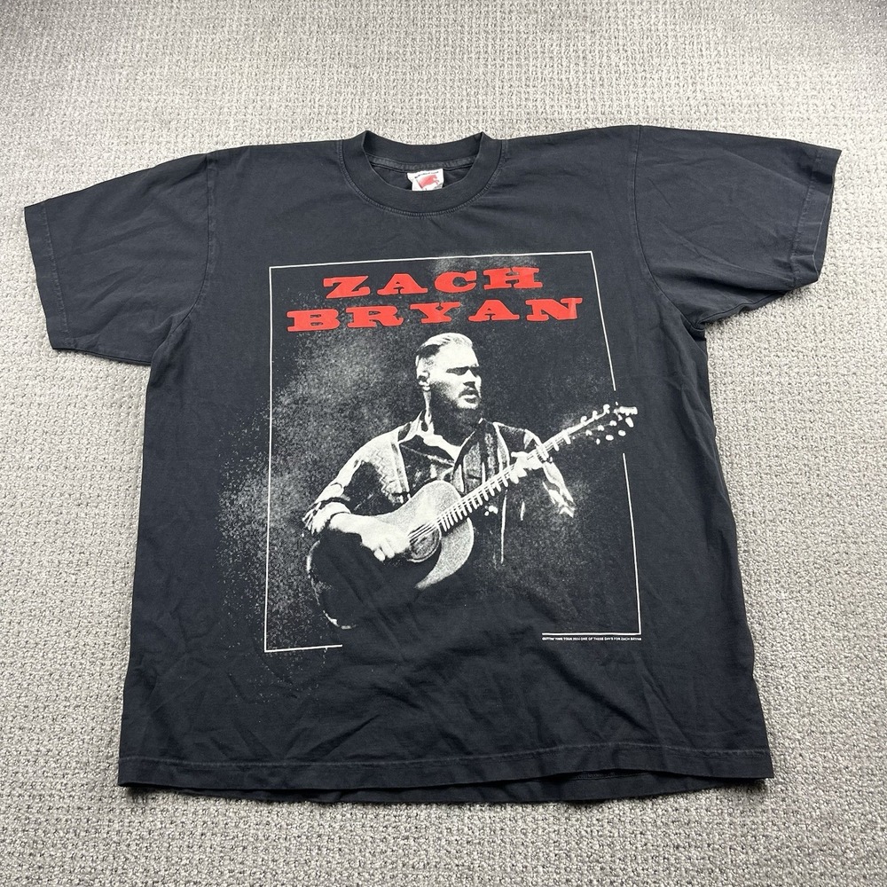 One Of These Days Shirt Mens Large Black Zach Bryan Quittin Time 2024 Tour Tee